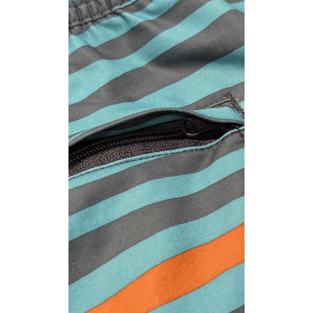 L.L. Bean Men’s Swim Trunks XXL Blue Teal Striped Drawstring Lined Pockets - Picture 6 of 12